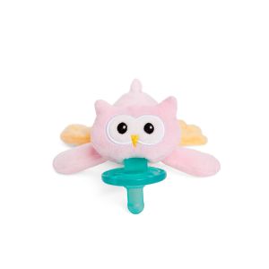 WubbaNub 懸掛式毛絨玩具安撫奶嘴 - 粉紅貓頭鷹