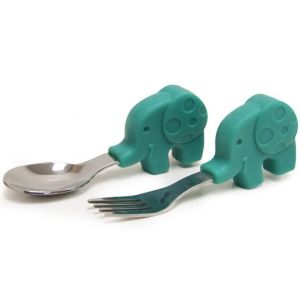 Marcus & Marcus 寶寶叉勺硅膠餐具- 大象