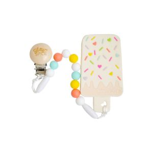 Glitter & Spice Ice Cream Bar Teether - Teether with pacificer clip