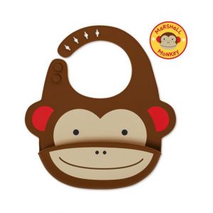 Skip Hop Zoo Fold & Go Silicone Bib-Monkey