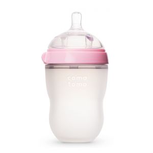 COMOTOMO Silicone Baby Bottle Pink 250ml - Medium Flow