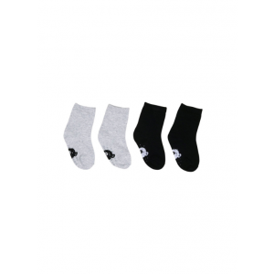Huxbaby Simple Sock 2 Pack - Grey Marle/Black