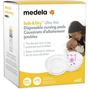 Medela Safe & Dry Ultra Thin Disposable Nursing Pads Medium Pack 60 Count