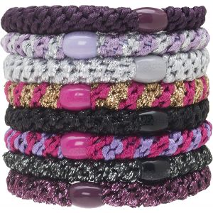 L.Erickson Grab & Go Ponytail Holders Set of Eight - Purple