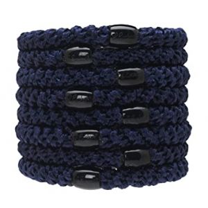 L.Erickson Grab & Go Ponytail Holders Set of Eight - Navy