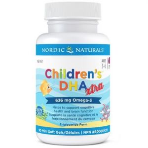 Nordic Children's DHA Xtra 636mg Omega-3 90Mini Softgels @