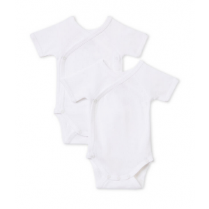 Petit Bateau Organic 2 Bodies White Short Sleeves