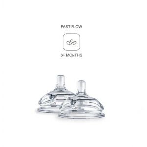 COMOTOMO  Fast Flow Silicone Nipples 6+ Months 2 Pack