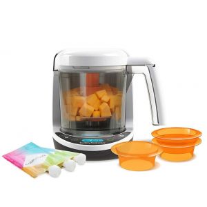 Baby Brezza One Step Baby Food Maker Complete 7 Pieces Set - White