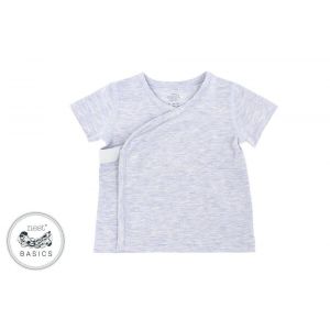 Nest Designs Basic Bamboo Cotton Kimono Short Sleeve T-Shirt - Grey Dawn 0-3M