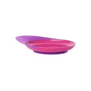 boon CATCH Plate Toddler Plate with Spill Catcher - Pink/Purple