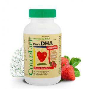 ChildLife Essentials Pure DHA - Natural Berry Flavour 90 Chewable Softgels @