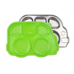 Innobaby Din Din Smart Divided Stainless Platter with Lid/Green