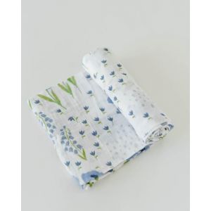 Little Unicorn Organic Cotton Muslin Swaddle Single Blue Windflower