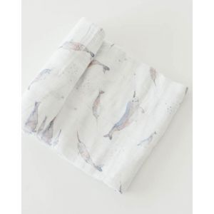 Little Unicorn Cotton Muslin Swaddle Single Narwhal