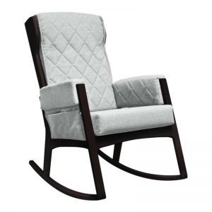 Dutailier Margot Rocker - 5309 Light Grey - 79 Espresso