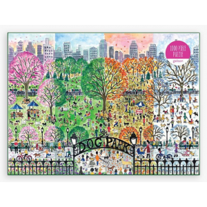 Galison Michael Storrings Dog Park in Four Seasons 1000 Piece Puzzle