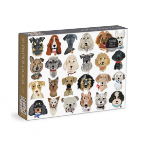 Galison Paper Dogs 1000 Piece Puzzle