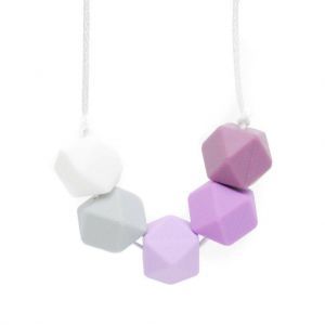 Glitter & Spice Kids Silicone Teething Necklace -Violet