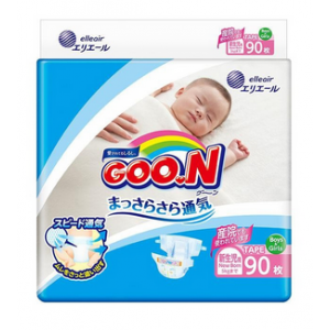 GOO.N Baby Diaper Tape Type Newborn Size Up to 5kg 90 Pieces - with Vitamin E