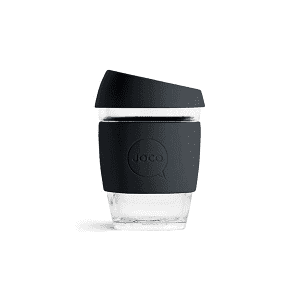 JOCO Glass Reusable Coffee Cup in Black 12oz