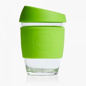 JOCO 可重複使用的玻璃咖啡杯 in Lime 12oz