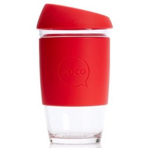 JOCO Glass Reusable Coffee Cup in Red 12oz