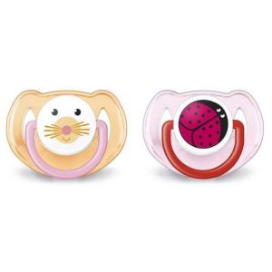 Philips AVENT Animal Pacifier 6-18 months - Kitty & Ladybug