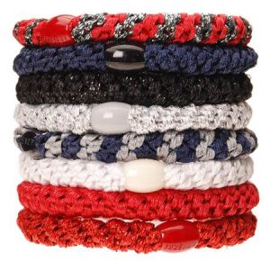 L.Erickson Grab & Go Ponytail Holders Set of Eight - Nautical