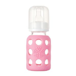 LifeFactory Glass Baby Bottle Pink 4oz 120ml