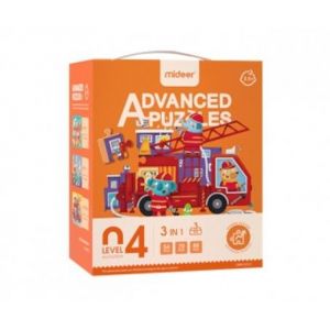 Mideer Advanced Puzzles Level 4 - Fire Engine & Rocket & Aircraft 3.5+