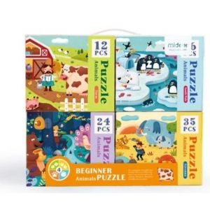 Mideer Beginner 4 in 1 puzzle - Animals 3+