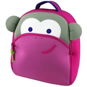 DabbaWalla Machine Washable Preschool Backpack - Pink Monkey