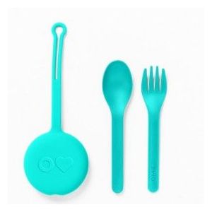 OmieLife Fork Spoon & Pod Set - Mint Green