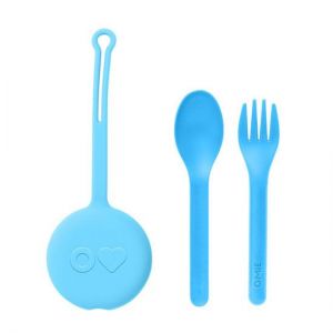 OmieLife Fork Spoon & Pod Set - Capri Blue