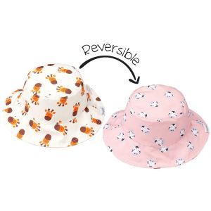 Flapjackkids Reversible Kids Sun Hat - Girl Giraffe/Zebra 6M-2Y