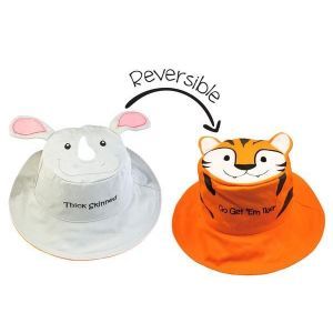 FlapJackKids Kid's Sun Hat Rhino/Tiger Small (6 Monts - 2 Years)