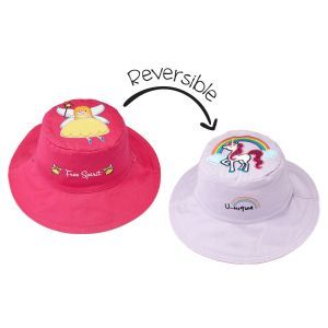 Flapjackkids Reversible Kids Sun Hat - Fairy/Unicorn - 4Y-6Y