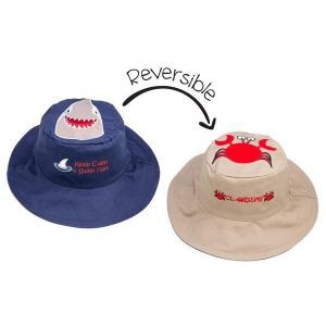 Flapjackkids Reversible Kids Sun Hat - Crab/Shark - 2Y-4Y