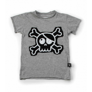 NuNuNu Skull Patch T-Shirt Heather Grey