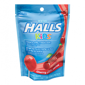 Halls Kids 感冒咳嗽舒缓棒棒糖 （樱桃味） 10 Pops