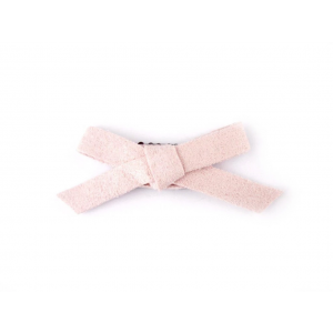 Baby Wisp d - Mini Latch Wisp Clip Hand Tied Faux Suede Bow Light Pink