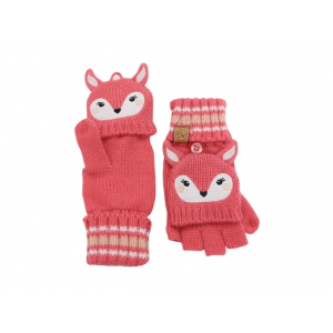 FlapjackKids Knitted Fingerless Gloves with Mitten Flap - Deer Medium (2-4Yrs)