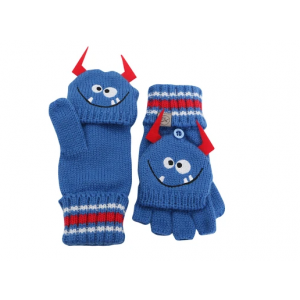 FlapjackKids Knitted Fingerless Gloves with Mitten Flap - Monster Large (4-6Yrs)