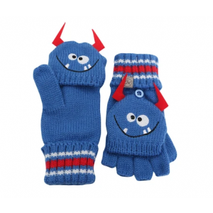 FlapjackKids Knitted Fingerless Gloves with Mitten Flap - Monster Medium (2-4Yrs)
