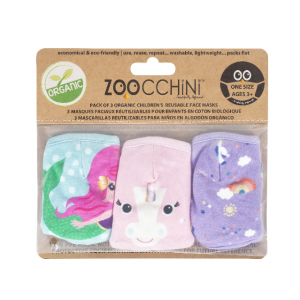 Zoocchini Organic Children's Reusable Mask Unicorn Multi 3pk