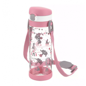 Richell Aqulea Clear Straw Bottle Mug 450ml - Pink