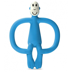 Matchstick Monkey Monkey Silicone Teether with BioCote in Blue