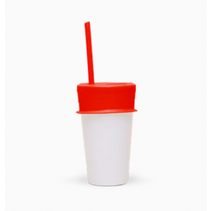 Luumi Unplastic Bubble Tea Silicone Lid and Straw - Red