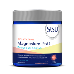 SISU Relaxation Magnesium 250 Bisglycinate & Citrate Raspberry Lemonade 133g @